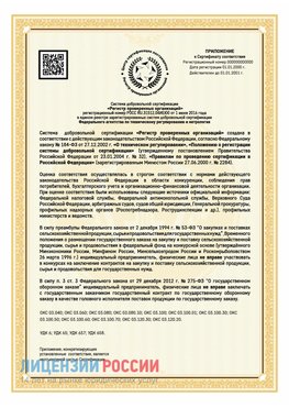 Приложение к сертификату для ИП Белогорск Сертификат СТО 03.080.02033720.1-2020